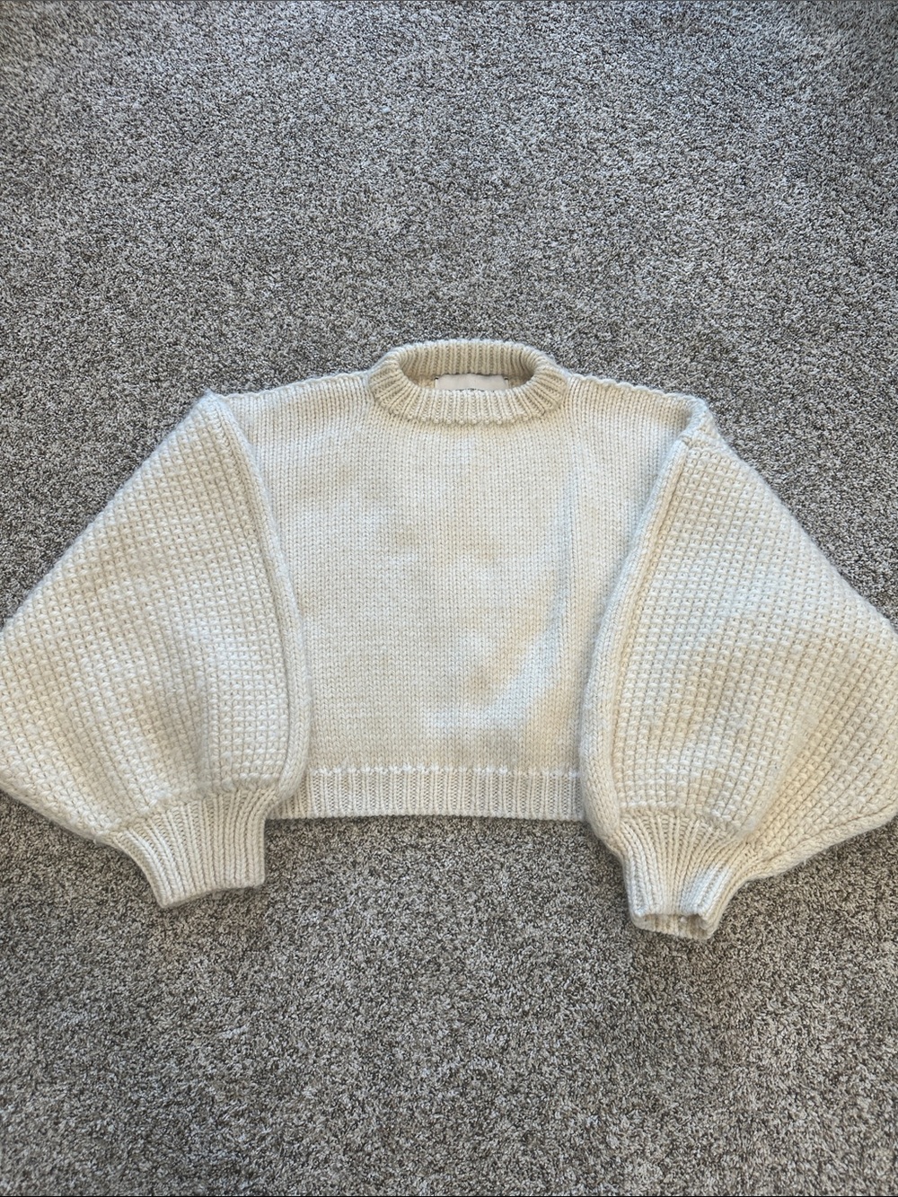 I Love Mr Mittens Heartworking Chunky Wool Turtleneck Sweater XS/S Ivory